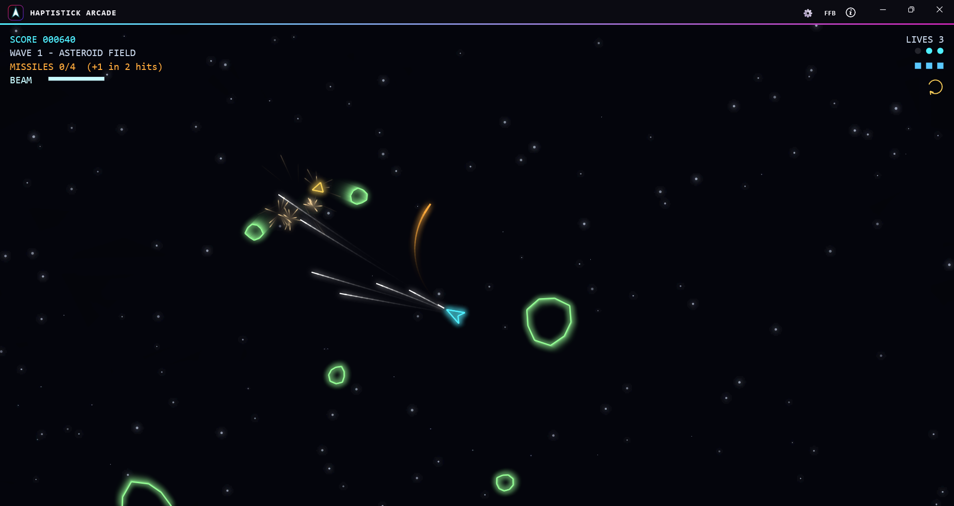 HaptiStick Arcade — Rapid Fire + drone di supporto