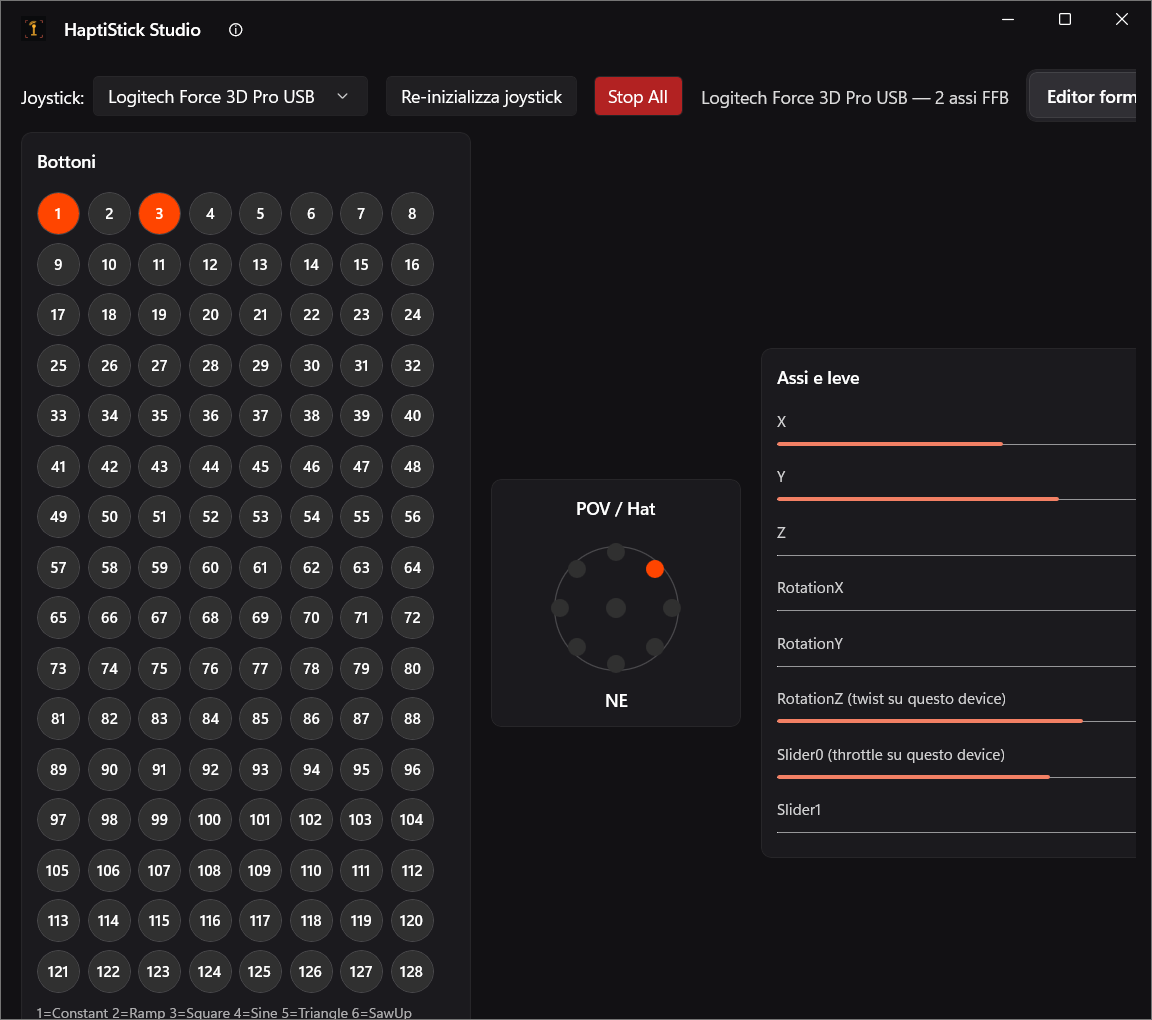 HaptiStick Studio — Test Input